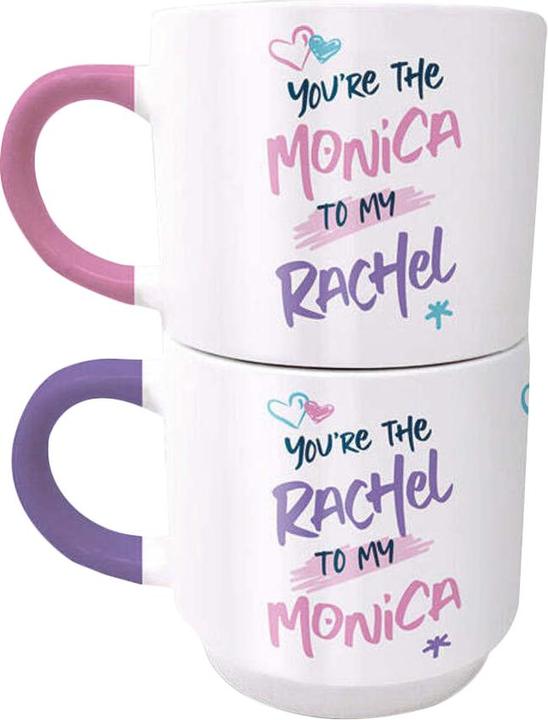 Immagine prodotto Friends Set di tazze Monica e Rachel impilabili 2 pezzi (280 ml, 2 x)