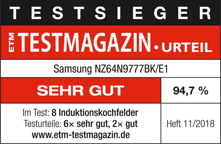 Produktbild Samsung NZ64N9777BK/E1 Induktion, 60cm, 15 Leistungsst., Virtual Flame, Ice Blue