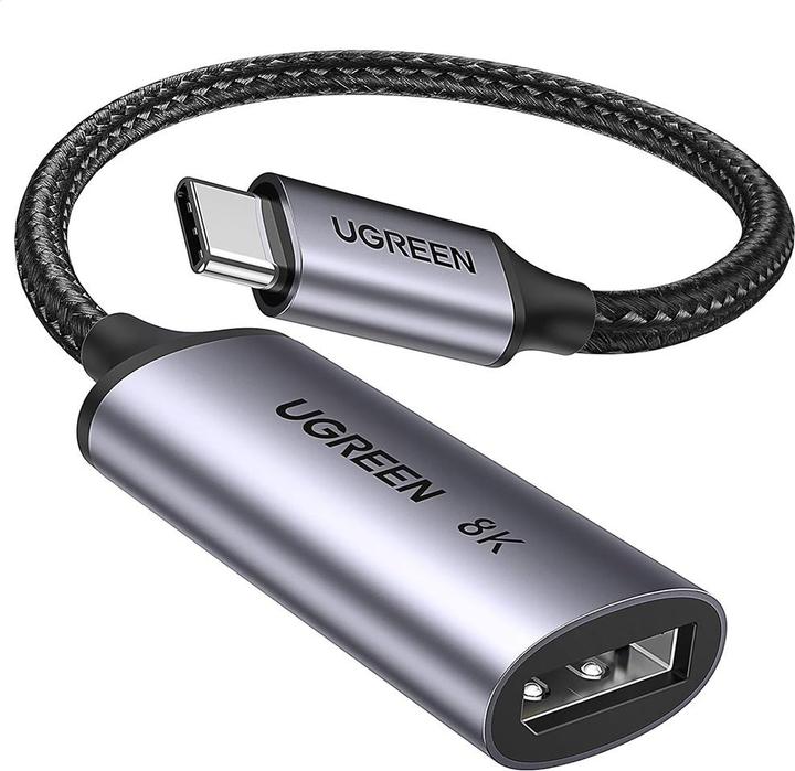 Produktbild Ugreen USB-C to DisplayPort Adapter 8K @ 60Hz, 10cm - Gray/Black (10 cm)