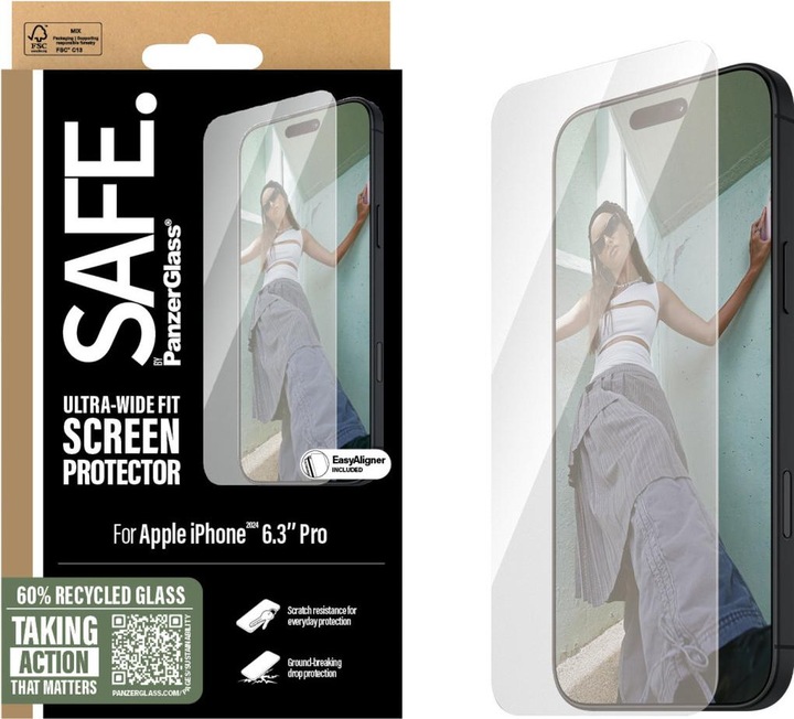 Actual product image PanzerGlass Safe. (1 Piece, Apple iPhone 16 Pro)