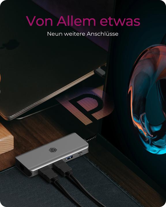 Produktbild Icy Box IB-DK4012-CPD (USB-C, 9 Ports)