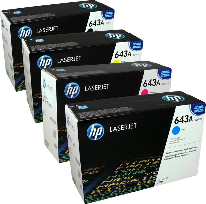 Image du produit HP 4 toner Q5950A-Q5953A 643A multipack BK C M Y 4 couleurs (C, CF, M, Y)
