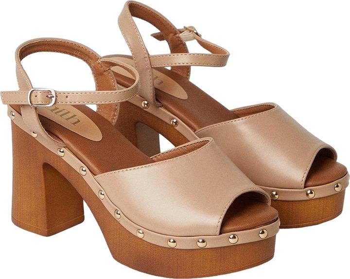 Immagine prodotto FAITH Donna/Ladies Evie - Sandali con borchie in ecopelle con tacco medio a blocco (37)