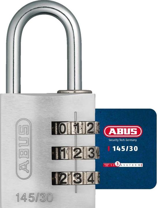 Produktbild Abus Zahlenschloss 145/30 Lock-Tag Silber Aluminium