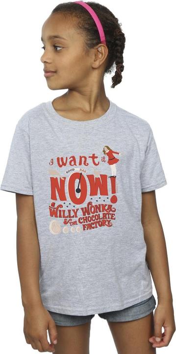 Immagine prodotto Willy Wonka & the Chocolate Factory Verruca Salt I Want It Now Maglietta Ragazze (128)