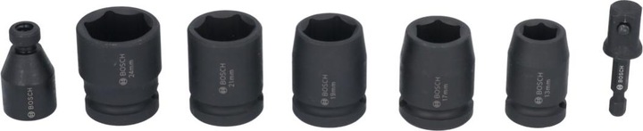 Produktbild Bosch Professional Zubehör Steckschlüssel-Set, 7-tlg., 13–24 mm (24 mm, 13 mm, 21 mm, 19 mm, 17 mm)