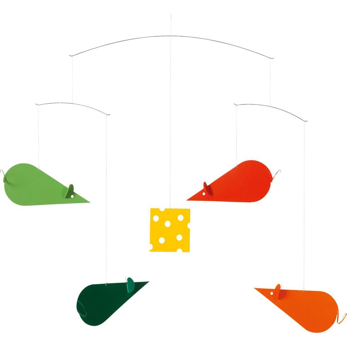 Flensted Mobiles, Babymobile, Käsemäuse Mobile mit Geschenkumschlag &