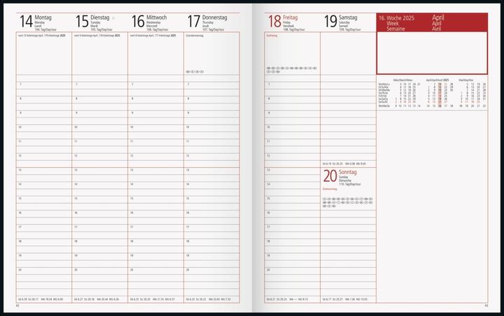 Valori nutrizionali e ingredienti Rido Libro Calendario Manager TM 20,5x26cm 1 settimana/2 pagine similpelle nero 2025 (Inglese, Tedesco, Francese)