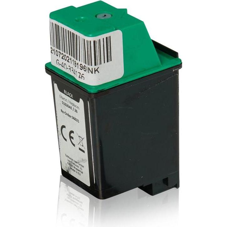 Inkadoo, Druckerpatrone, Druckerpatronen kompatibel zu HP 51626AE / 26 Druckkopfpatrone, schwarz Schwarz (BK)