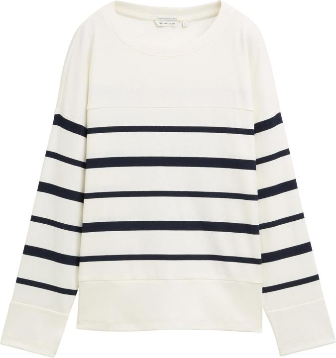 Immagine prodotto Tom Tailor T-shirt met lange mouwen voor dames, 37543 - Offwhite Blue Onregelmatige Streep, L (L)
