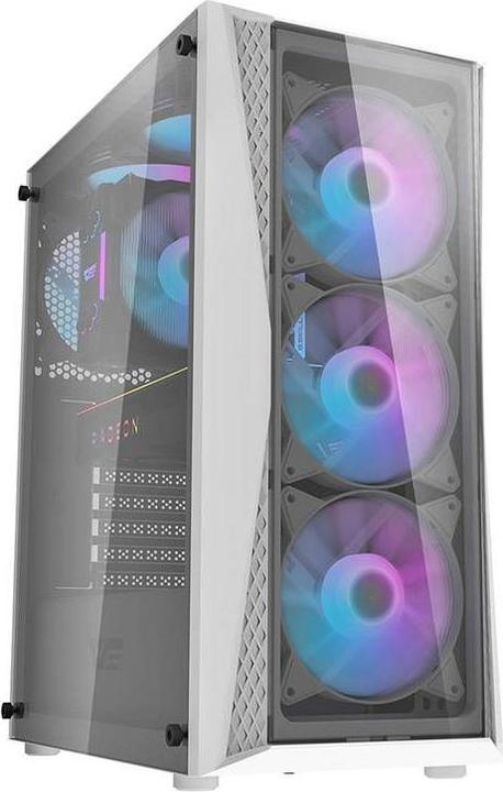 Actual product image Darkflash Tech Computer Case DK352 Plus with 4 fans (Black & White) (ITX, E-ATX, ATX)