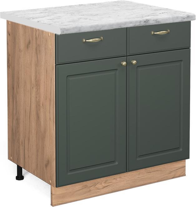 Goldkraft Eiche, Grün-Gold Landhaus, Marble-Weiss
