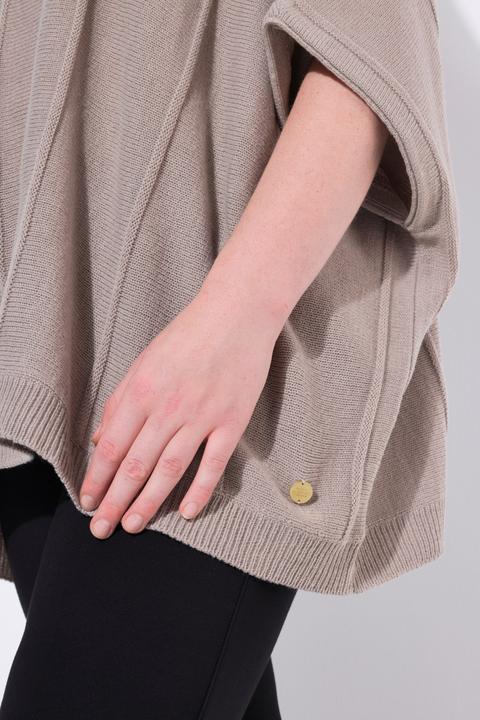 Produktbild Ulla Popken Strickponcho, Strukturrippen, Oversized, Rollkragen (42, 44, 46, 48)