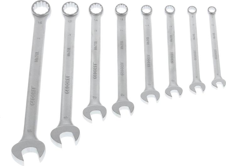 Produktbild Gedore 7 XL-080 Ring-Maulschlüssel-Satz, extra lang, 8-teilig 8-19 mm (19 mm, 8 mm, 9 mm, 12 mm, 15 mm, 18 mm, 13 mm, 14 mm, 17 mm, 11 mm, 10  mm, 16 mm)