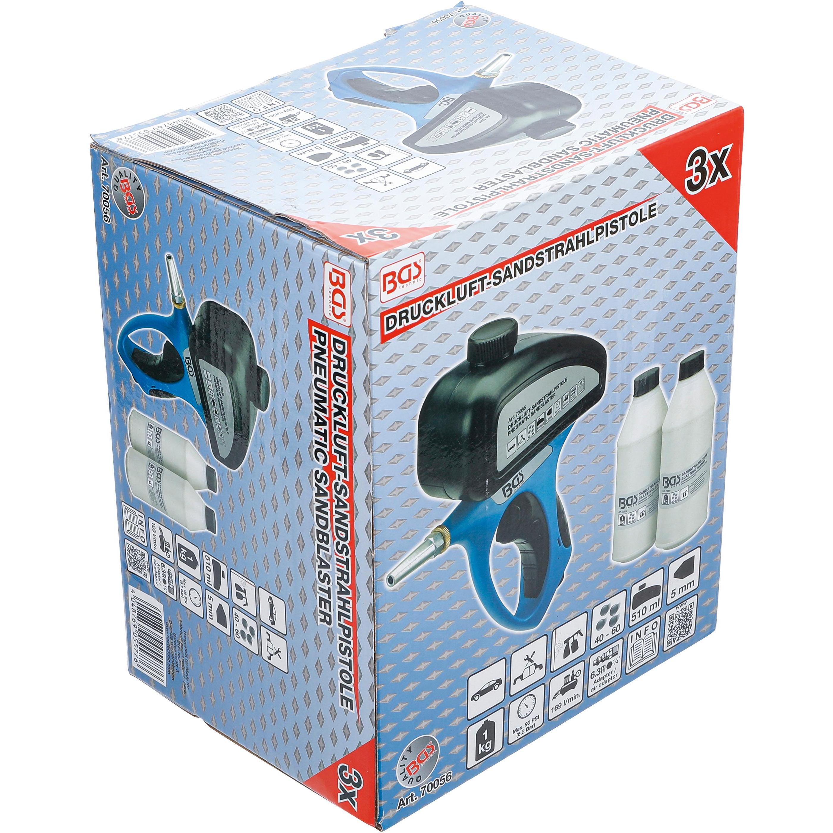 Thumbnail - BGS, Druckluftaufsatz, Druckluft-Sandstrahlpistole inkl. Zubehör 3-tlg.