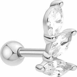 Ania Haie Silber Triple MarquiseÂ Barbell Einzel Ohrstecker (Argento 925)