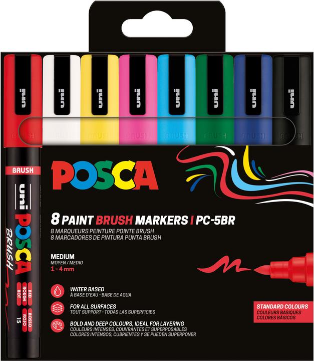 Produktbild Posca - Brush PC-5BR set, 8 pcs (401676) (8x)