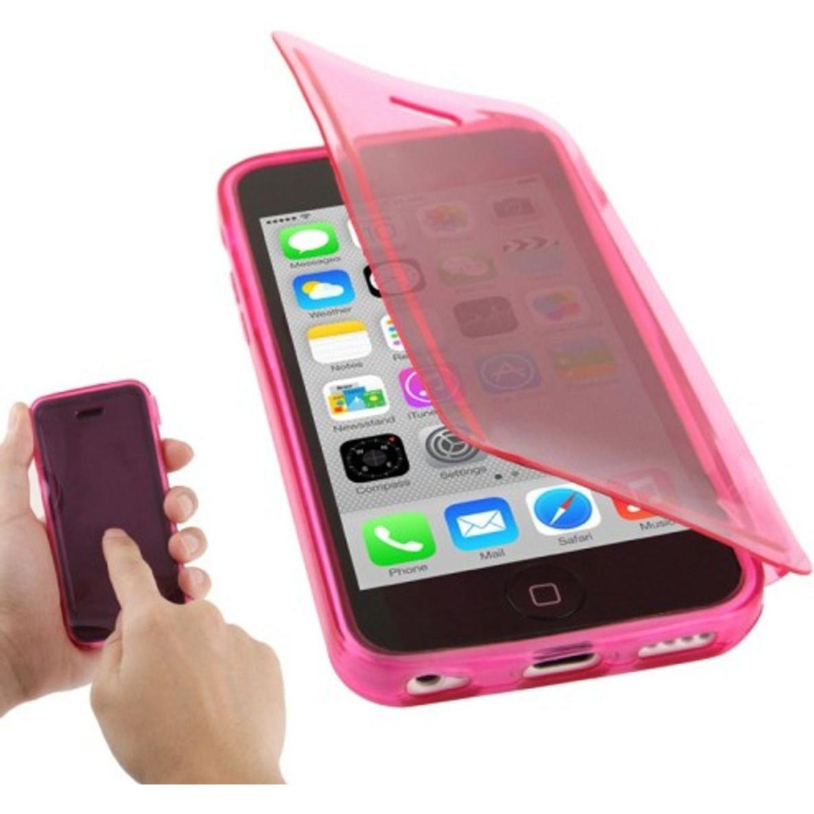 Thumbnail - König Design Handyhülle Flip Quer für Handy iPhone 5c pink (Apple iPhone 5c), Smartphone Hülle, Rosa