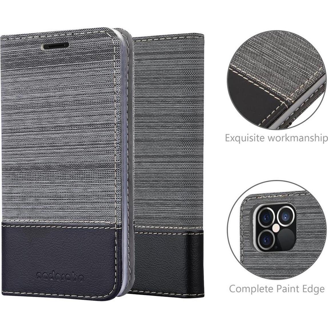 Thumbnail - Cadorabo Book Jeans Optik Cover (Apple iPhone 12), Smartphone Hülle, Grau