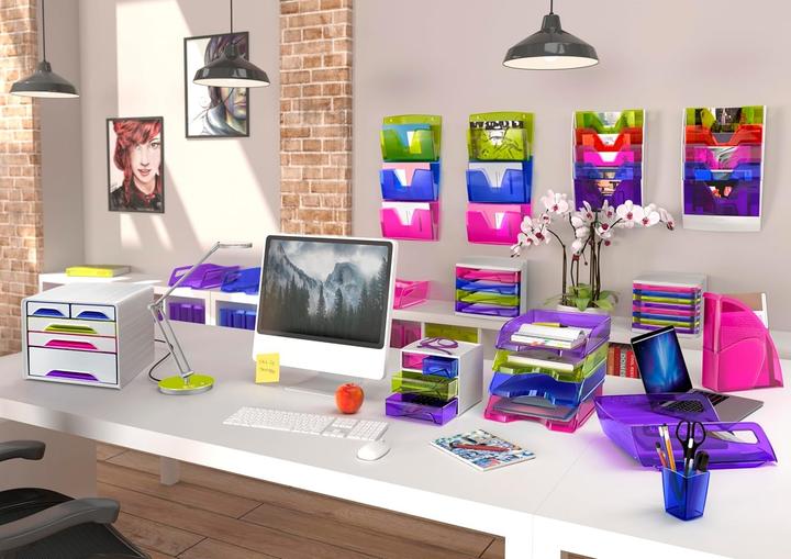 Image du produit Cep Boîte à tiroirs Smoove HAPPY, 5 tiroirs, blanc / multicolore en polystyrène, avec système (A4)