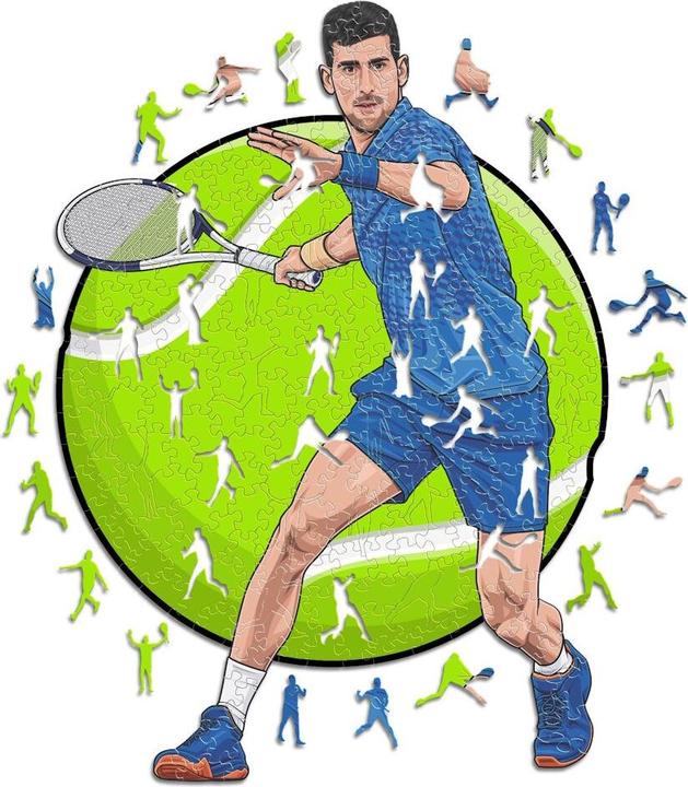 Image du produit Iconic Novak Djokovic - Tennis - Puzzle en bois Taille L (500 pièces) (500 pièces)