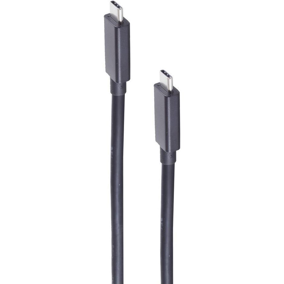 Shiverpeaks -BASIC-S--USB-C Verbindungskabel--USB Kabel Typ-C Stecker auf Typ C Stecker, 4.0 Gen 3x2, schwarz (0.25 m, U...