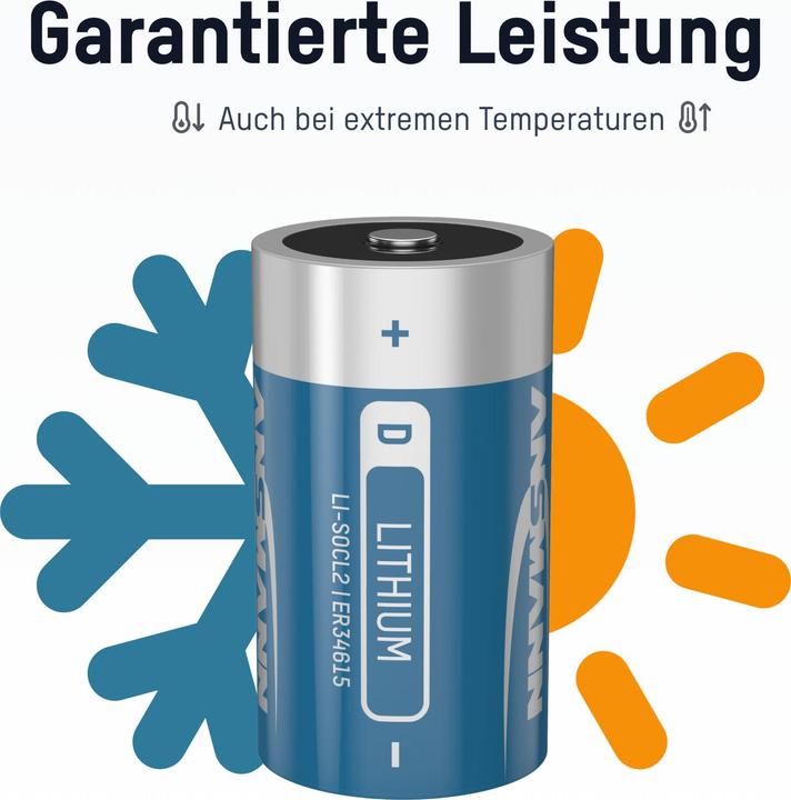 Actual product image Ansmann Battery D ER34615 3.6V Lithium thionyl chloride (1 pcs.)