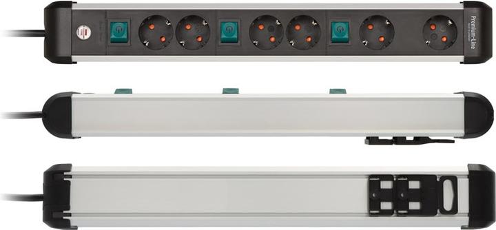 Immagine prodotto Brennenstuhl 1391030601 Presa multipla con interruttore contatto di protezione argento-nero 1pc. (6 x, CEE 7/3, 3 m)