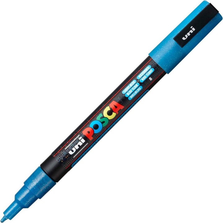 Actual product image Posca Marker PC-3M round tip (Glitter Light blue, 1.30 mm, 1 x)