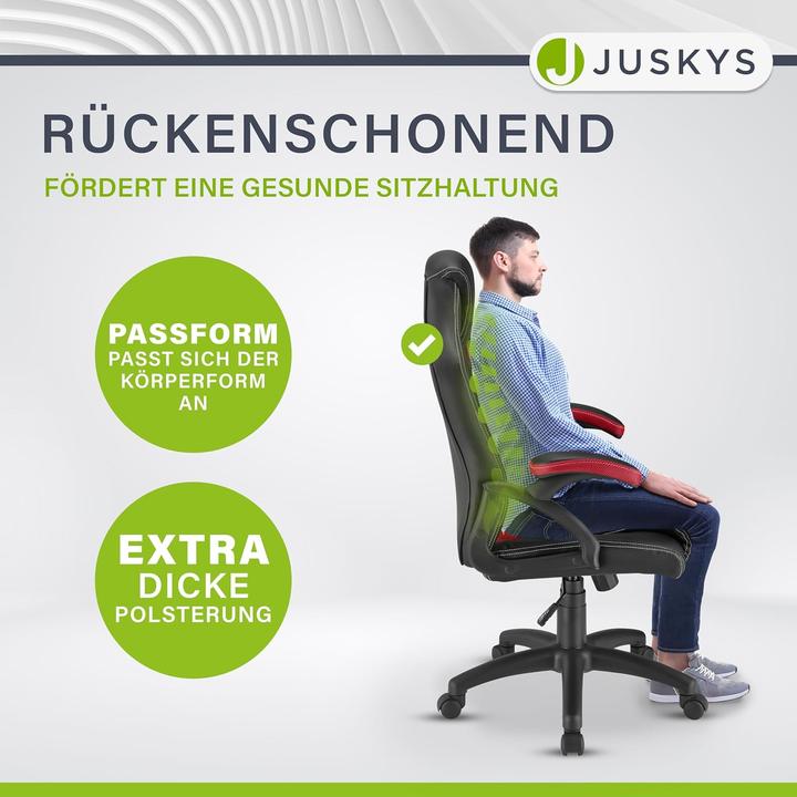 Actual product image Juskys Ergonomischer Racing Schreibtischstuhl Montreal