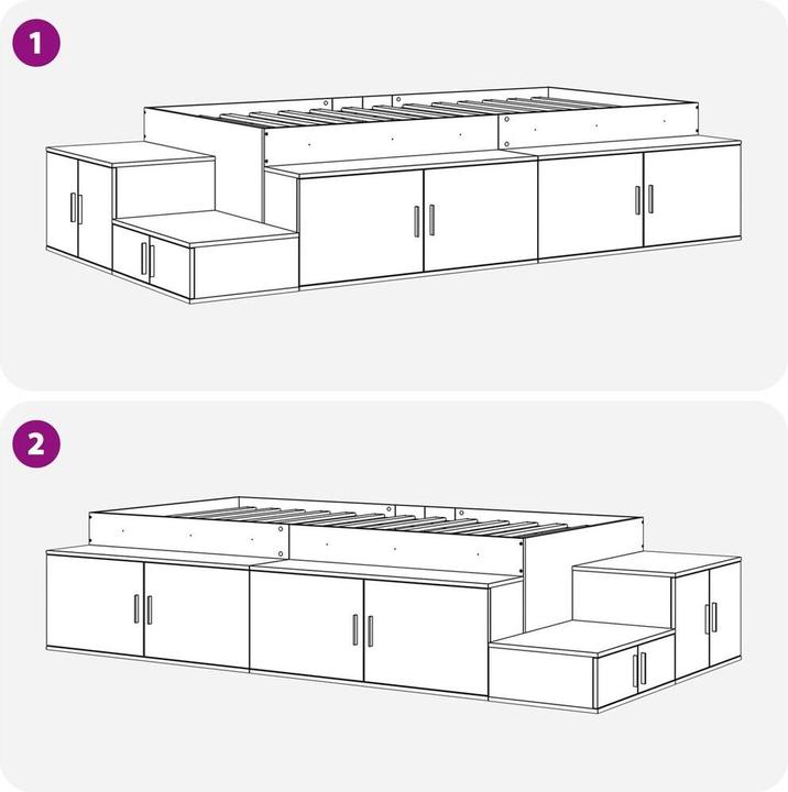 Actual product image VidaXL Storage bed frame white 90x200 cm (90 x 200 cm)