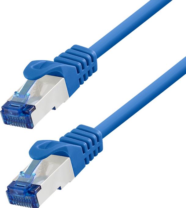 Produktbild LogiLink Patchkabel Ultraflex, Kat.6A, S/FTP, 1,0 m, blau (S/FTP, CAT6a, 1 m)