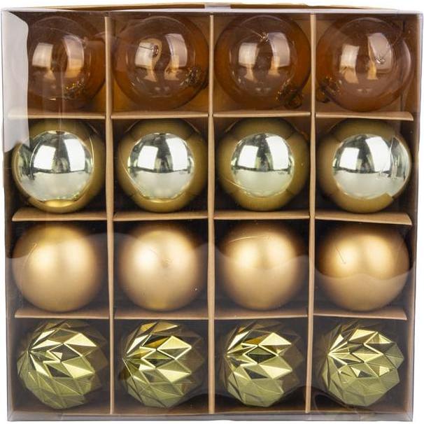 Thumbnail - MICA Living, Christbaumschmuck, Christbaumkugeln - bruchfest - grün/gold - ca. 6 cm - 6 Stück (6 -teilig)