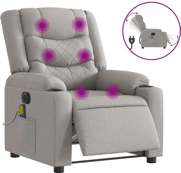Actual product image vidaXL Massage chair electric cloud grey fabric