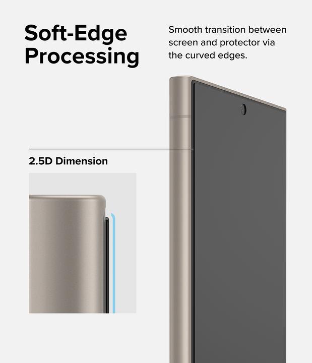 Actual product image Ringke Screen Protector for Galaxy S24 Ultra EASY SLIDE TEMPERED GLASS 2 pack, w installation Jig (2 pcs., Samsung Galaxy S24 Ultra)