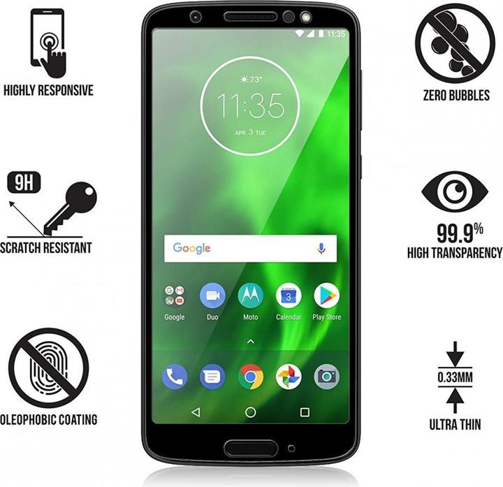 Image du produit Screenguard Motorola Moto G6 Plus Full Screen Protective Glass 2.5D 9H (1 pcs, Motorola Moto G6 Plus)