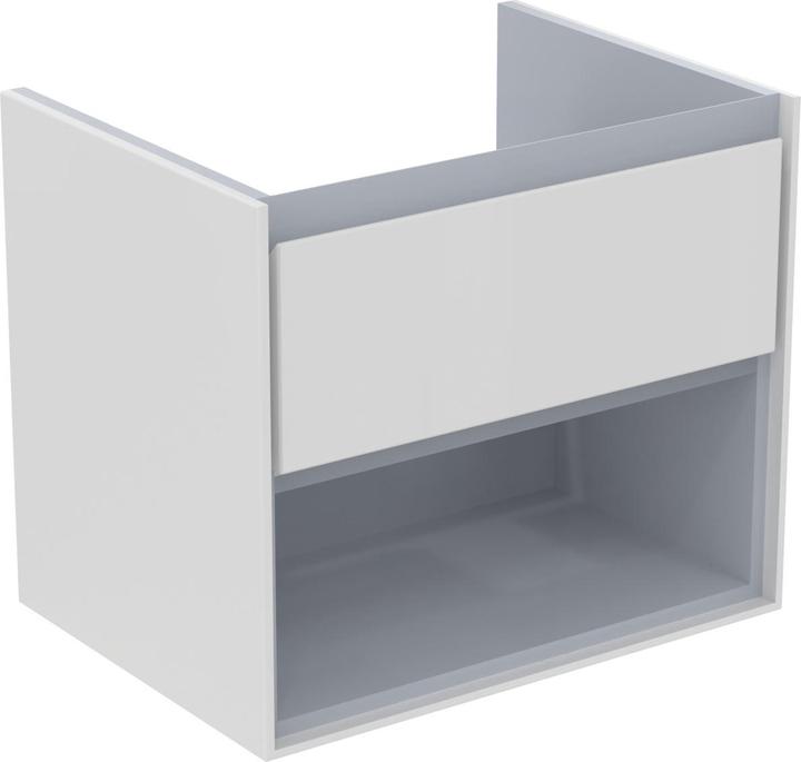 Actual product image Ideal Standard IDS vanity unit CONNECT AIR 600x440x517mm white gloss / light grey matt (60 x 44 x 52 cm)