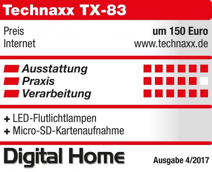 Produktbild Technaxx IP-Cam HD Outdoor mit LED Flutlicht TX-83 (1280 x 720 Pixels)