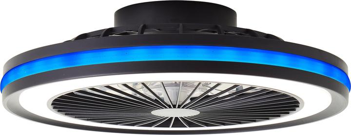 Productafbeelding Brilliant Palmero LED plafondlamp 46,5cm met ventilator zwart (5000 lm)