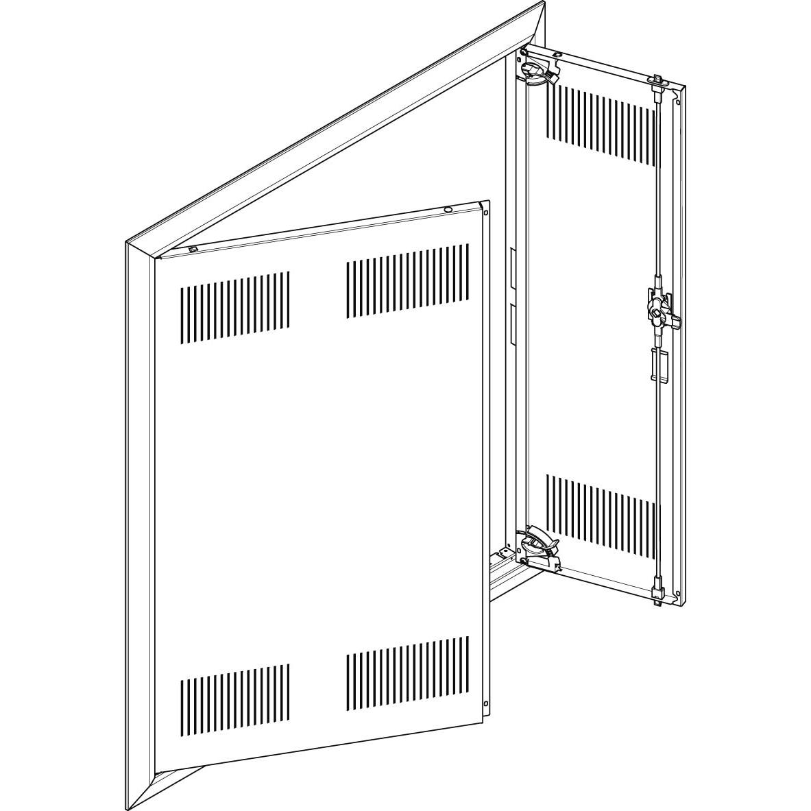 ABN, Verteilerschrank Zubehör, Blendrahmen + Tür mit Lüftungsschlitz für UP/HW-Feldverteiler 3x6-reihig GBRU36TL