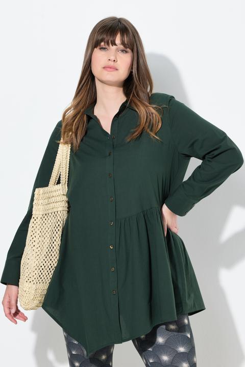 Produktbild Ulla Popken Longbluse, Zipfelsaum, Stehkragen, Langarm (46, 48)