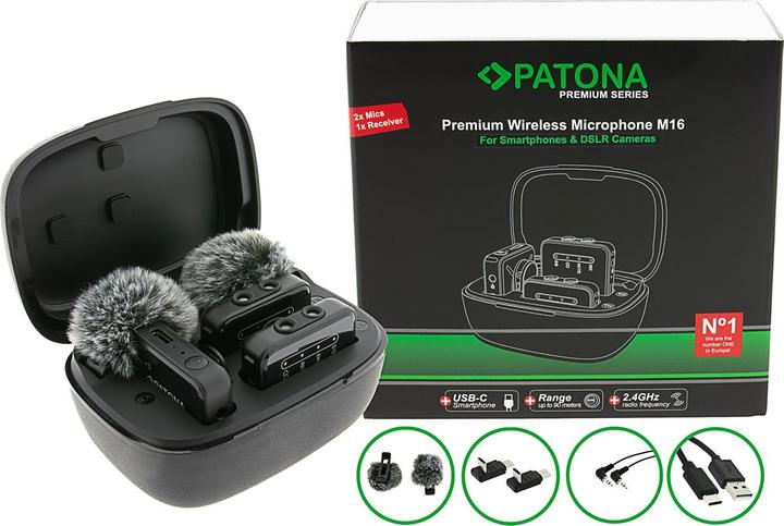 Actual product image Patona Premium Wireless Microphone M16