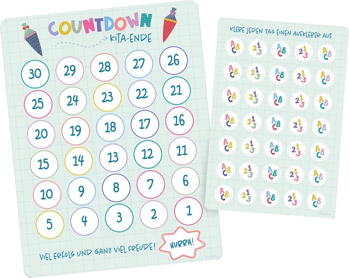 Produktbild Folat Countdown-Kalender Schulanfang - 23,5 x 18 cm