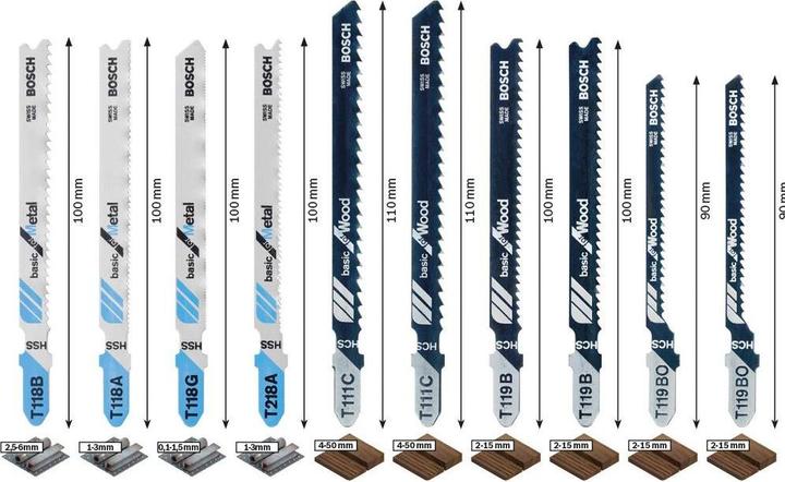 Produktbild Bosch Professional Zubehör 10-tlg. Stichsägeblatt-Set Basic for Metal and Wood