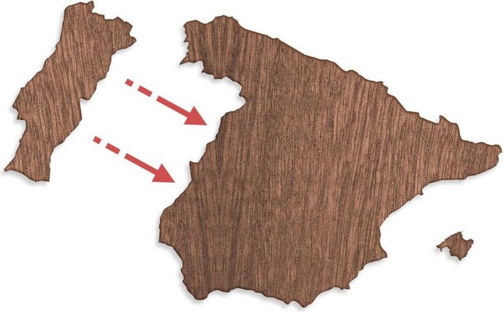 Produktbild Trenddeko Karte Iberische Halbinsel (63 x 47 cm)