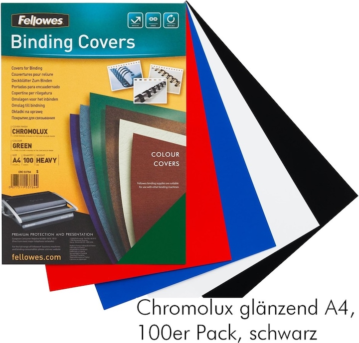 Actual product image Fellowes Chromolux top sheet, glossy, black