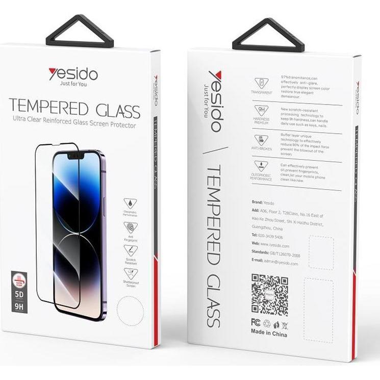 Yesido Glass 5D iPhone 13/13 Pro TG01 (Apple iPhone 13, Apple iPhone 13 Pro), Pellicola protettiva smartphone