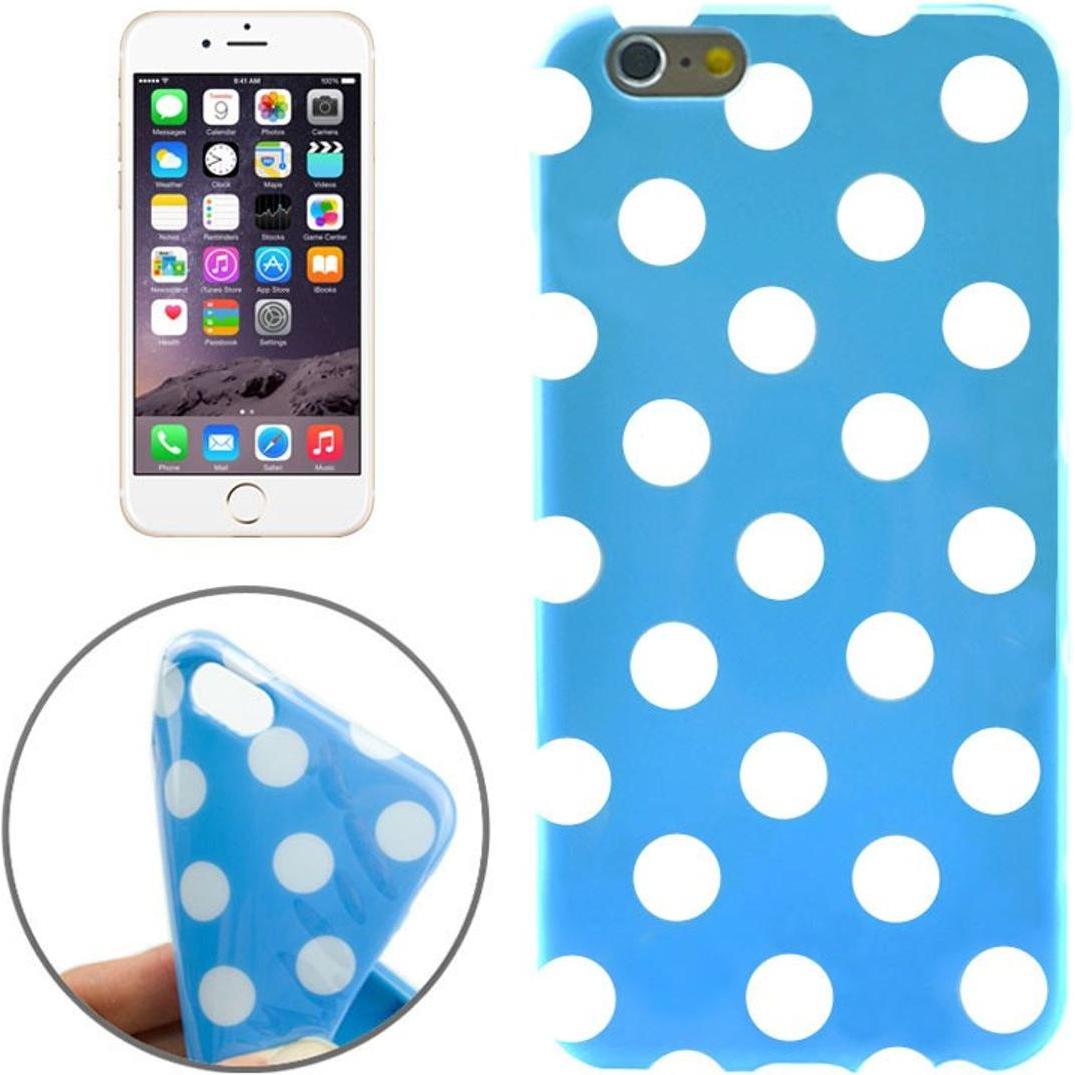 König Design TPU Backcover Hülle gepunktet für Handy Apple iPhone 6 Hellblau / Weiss (Apple iPhone 6), Smartphone Hülle,...