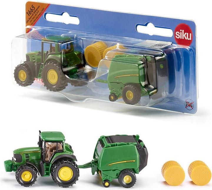 Produktbild Siku 1665 John Deere mit Ballenpresse