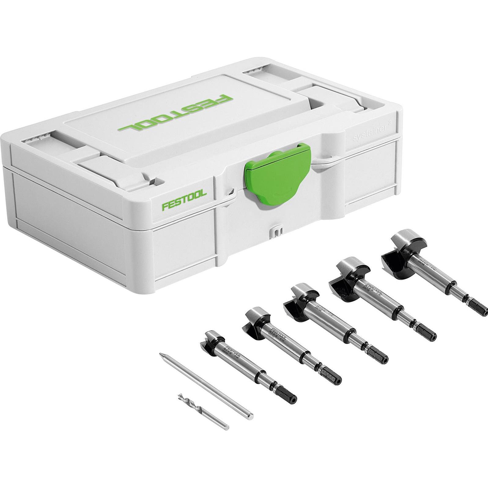 Festool, Bohrereinsatz, Forstnerbohrer-Set SYS3 S 76-FB CE-SORT/5 (15, 20, 25, 30, 35 mm)
